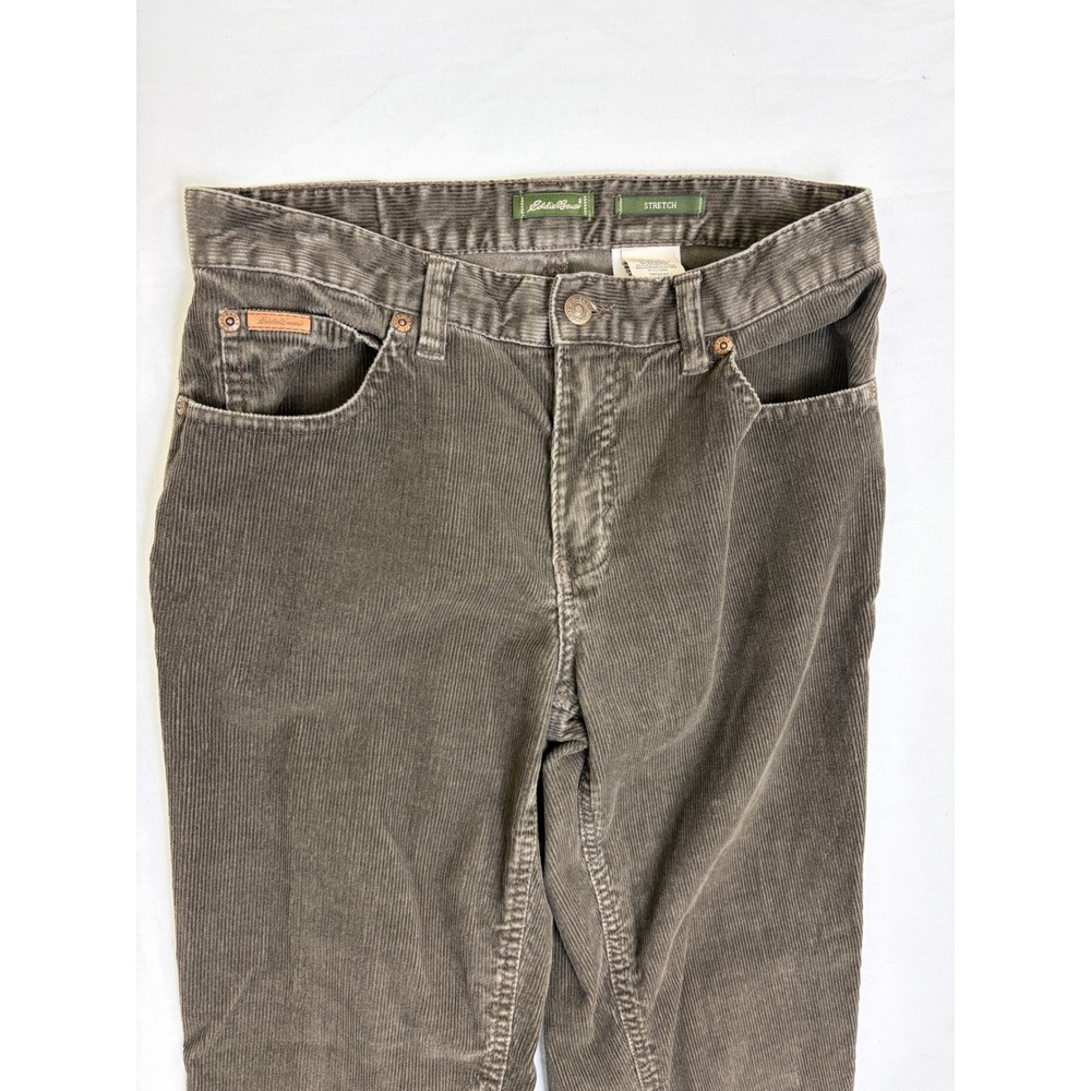 Eddie Bauer Women Brown Corduroy Stretch Straight Leg Pants Size 6 Tall Academia - Picture 2 of 12